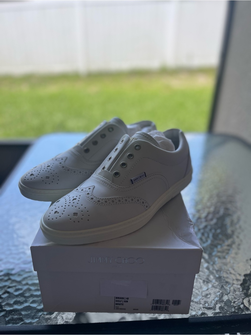Jimmy Choo White Brian Calf Leather Sneakers